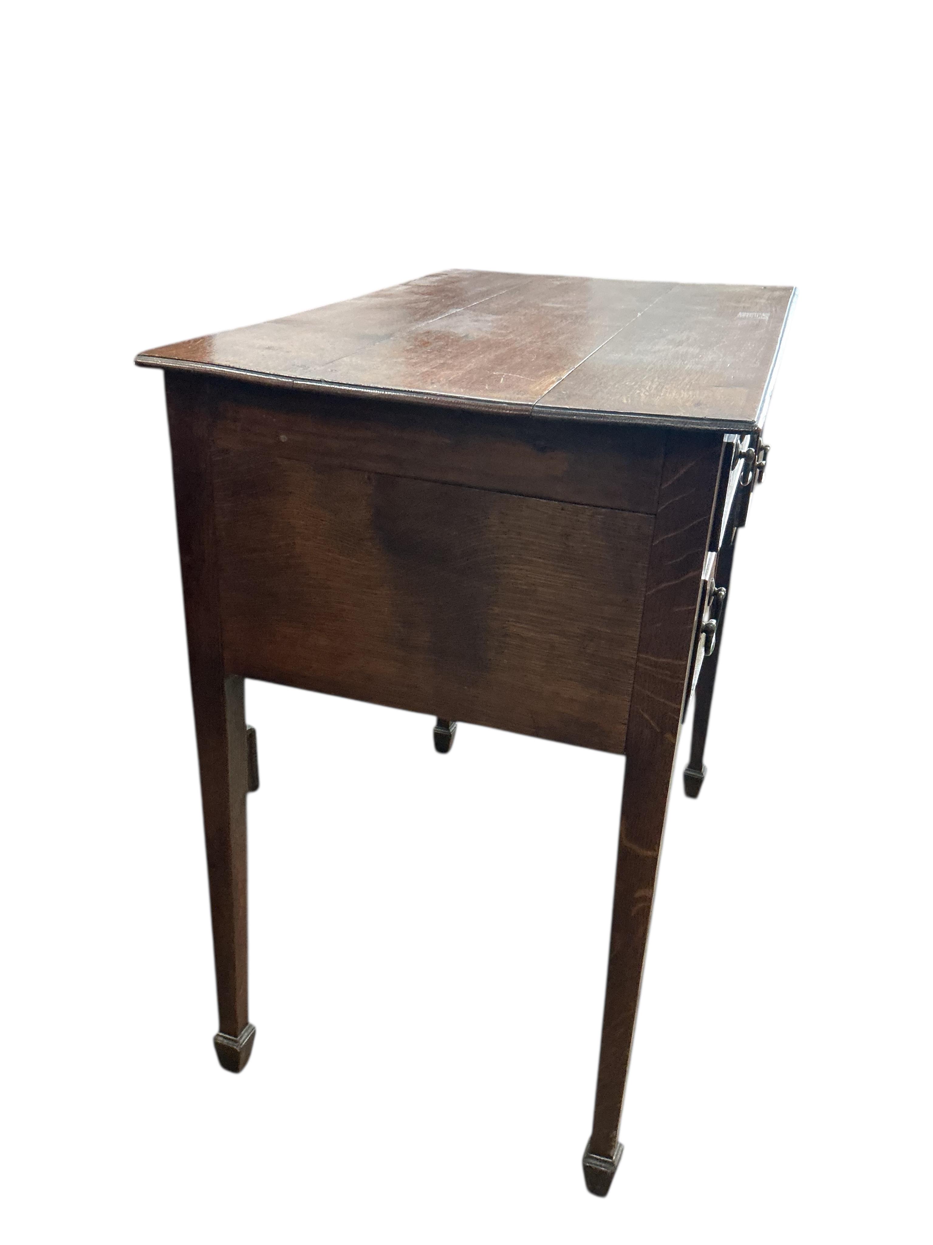 A George III banded oak lowboy, width 81cm, depth 48cm, height 79cm